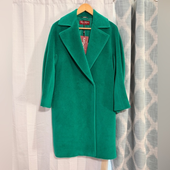 MaxMara Jackets & Blazers - MaxMara Women's Vibrant Green Sydney Alpaca and Wool blend Coat.